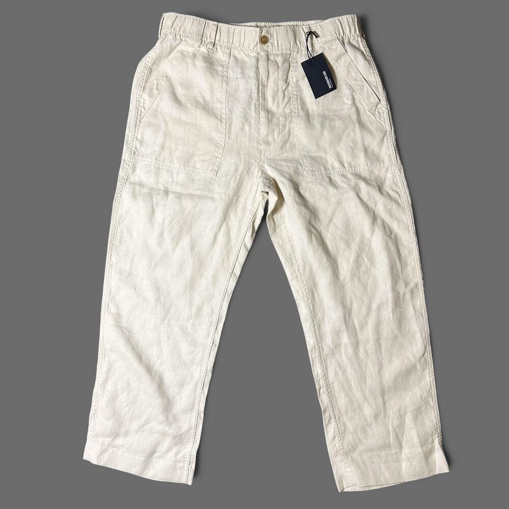 Buck Mason Loomed Linen OG-107 Fatigue Pant Mens Size L Worn White Pants NWT
